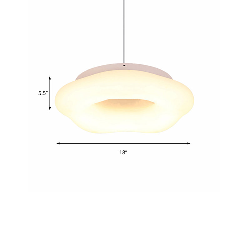 Cloud Drop Acrylic LED Pendant Ceiling Light for Living Room - 18"/21.5" Wide, White