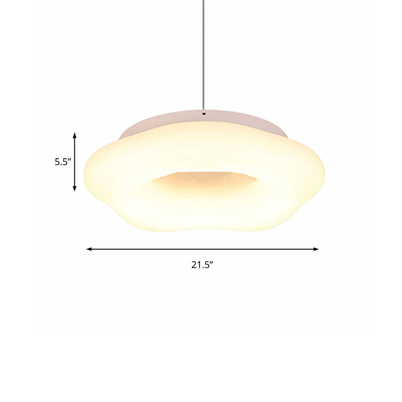 Cloud Drop Pendant Acrylic Led White Ceiling Light - 18/21.5 Wide Ideal For Living Room
