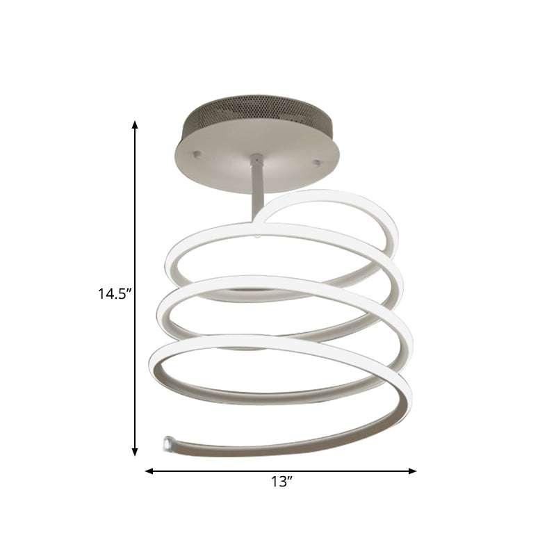Plafonnier semi-encastré en spirale acrylique à LED en blanc chaud