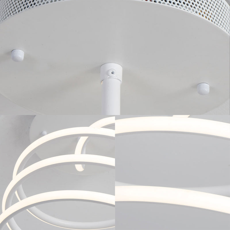 Plafonnier semi-encastré en spirale acrylique à LED en blanc chaud