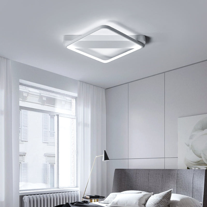 Rectangular LED Flush Light: Modern Acrylic Ceiling Fixture (18"/21.5"/25.5") with Warm/White Light for Bedrooms