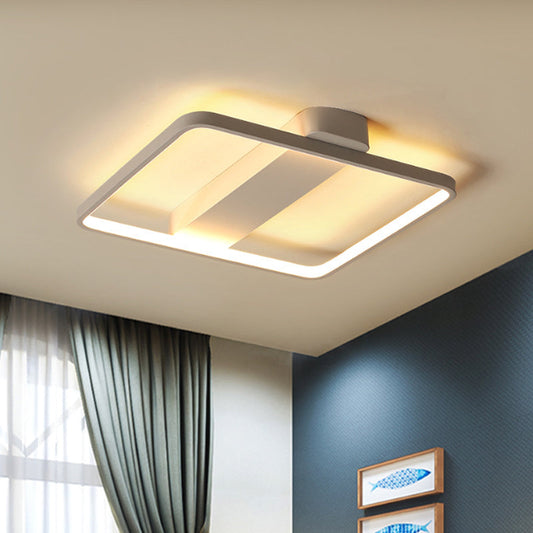Rectangular Led Flush Light: Modern Acrylic Ceiling Fixture (18/21.5/25.5) With Warm/White Light For
