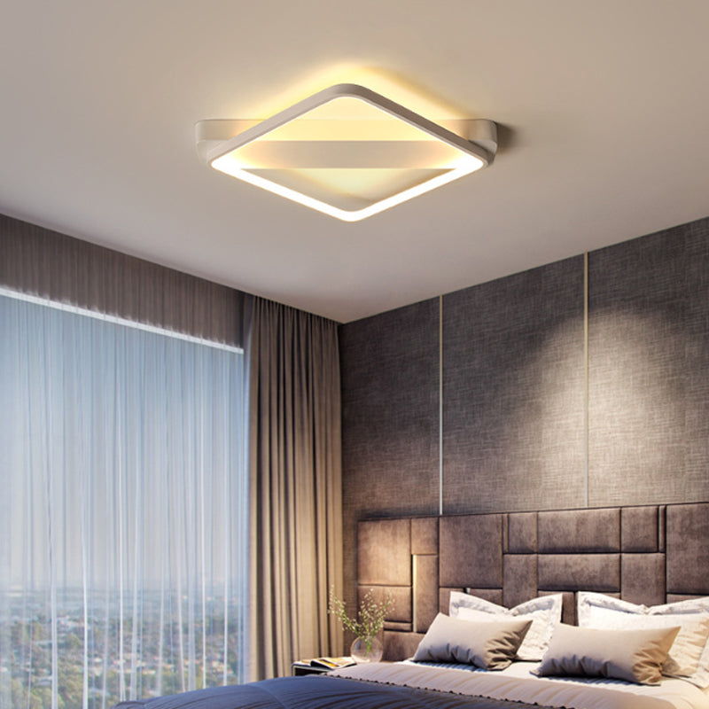 Rectangular LED Flush Light: Modern Acrylic Ceiling Fixture (18"/21.5"/25.5") with Warm/White Light for Bedrooms