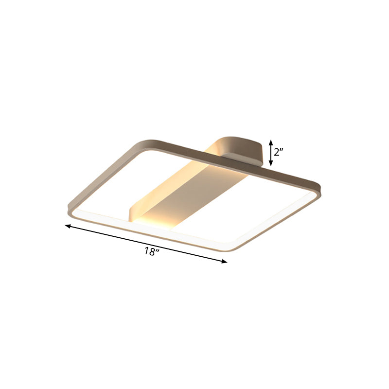 Rectangular LED Flush Light: Modern Acrylic Ceiling Fixture (18"/21.5"/25.5") with Warm/White Light for Bedrooms