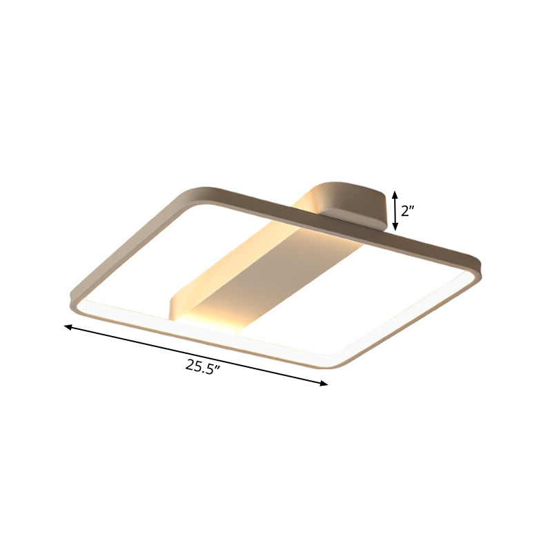 Rectangular LED Flush Light: Modern Acrylic Ceiling Fixture (18"/21.5"/25.5") with Warm/White Light for Bedrooms