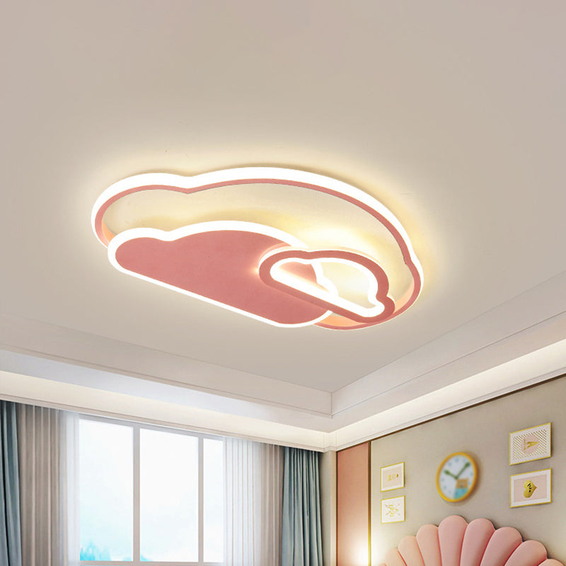 Girls' Pink Cloud Cartoon LED Flushmount Light for Bedroom