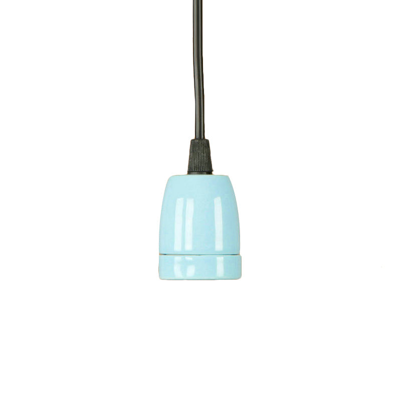 Retro Style 1-Head Mini Pendant Light: Adjustable Cord Black/Red Ceramic Ceiling Hanging
