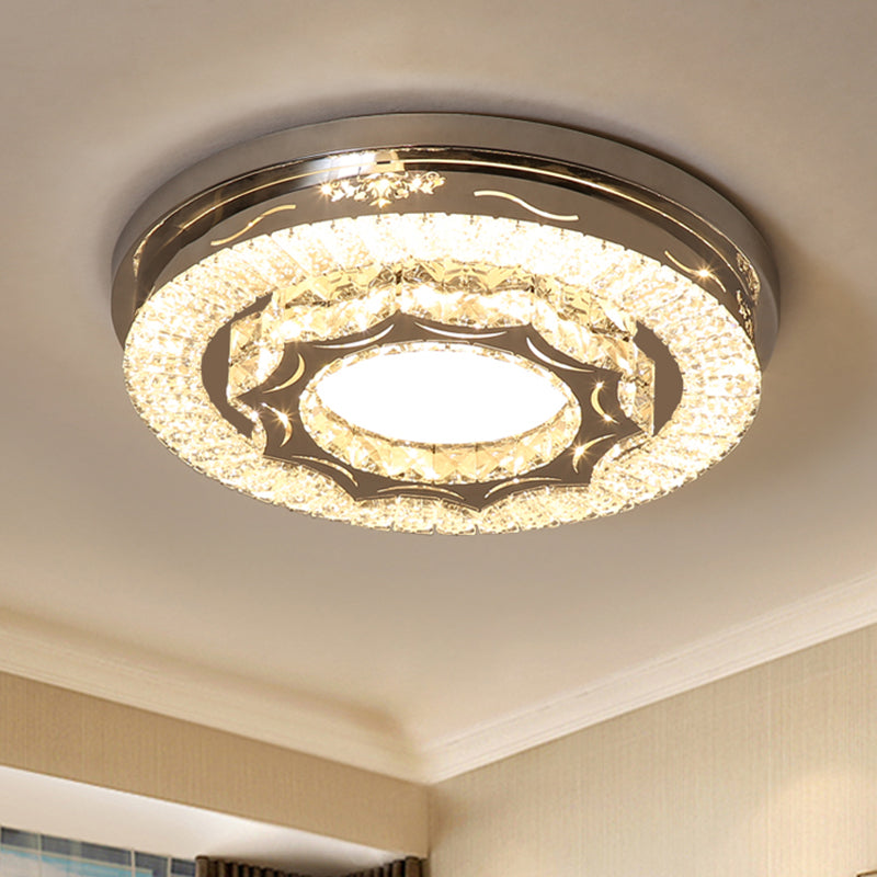 Modern Crystal LED Flushmount Ceiling Lamp in Warm/White Light