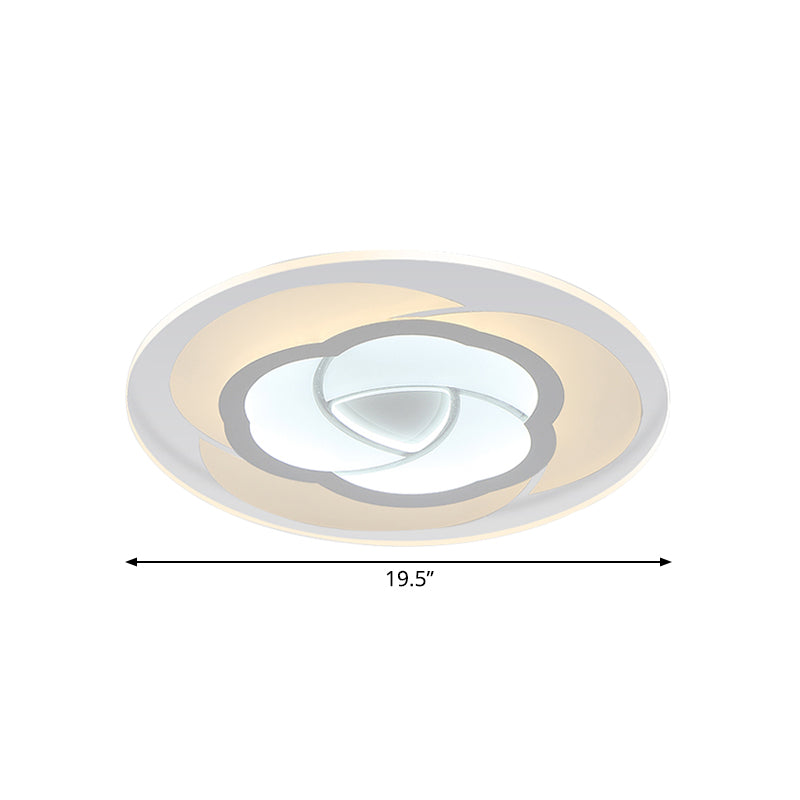 Modern Floral Flushmount LED Ceiling Light in Warm/White, 16"/19.5"/23.5" Wide