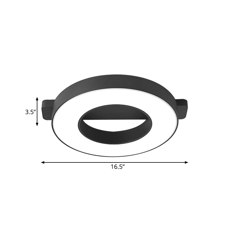 Modern Metal LED Ceiling Flush Light in White/Black - Warm/White Lighting Options - Multiple Sizes Available