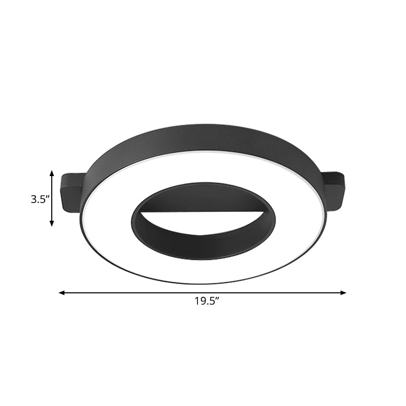 Modern Metal LED Ceiling Flush Light in White/Black - Warm/White Lighting Options - Multiple Sizes Available