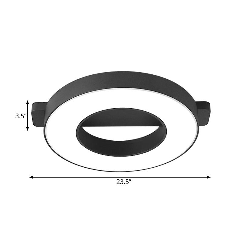Modern Metal LED Ceiling Flush Light in White/Black - Warm/White Lighting Options - Multiple Sizes Available
