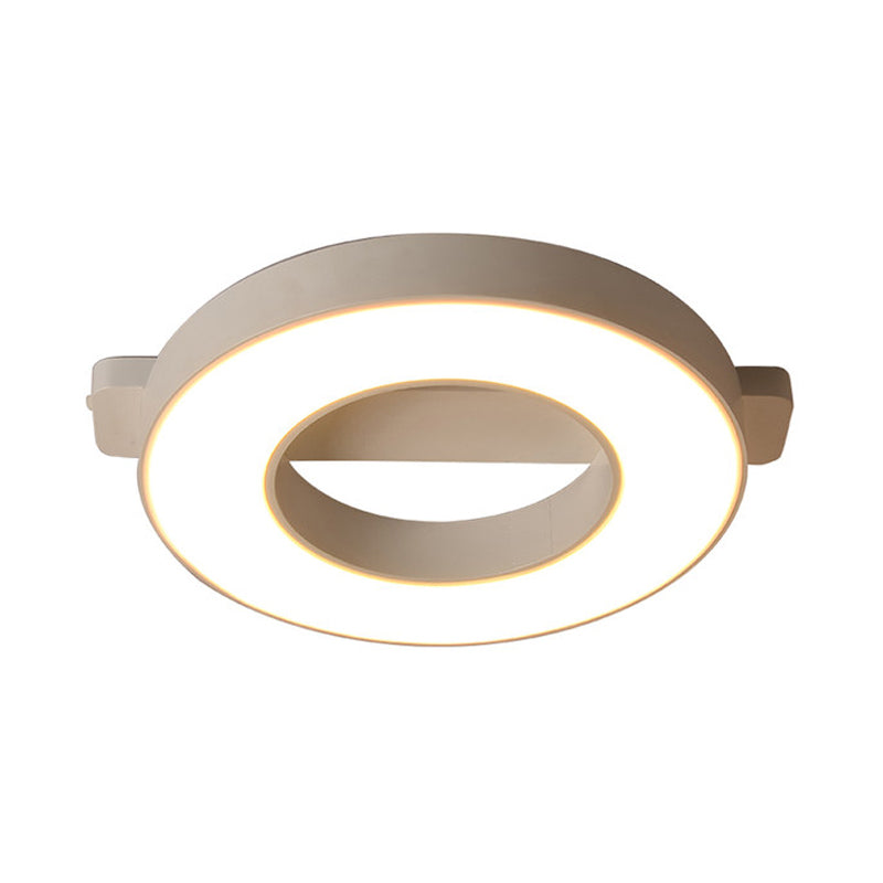 Modern Metal LED Ceiling Flush Light in White/Black - Warm/White Lighting Options - Multiple Sizes Available