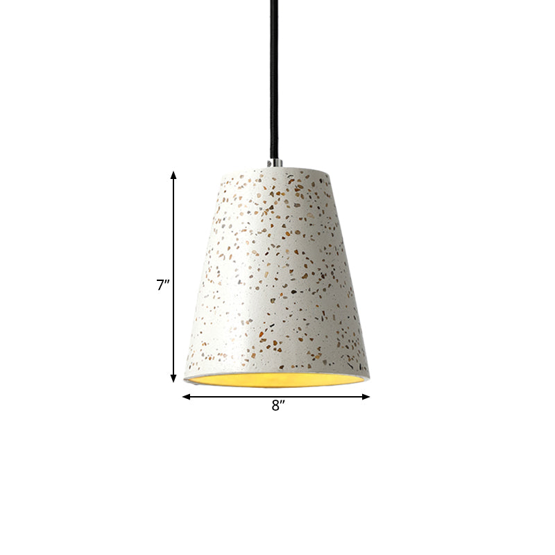Louise - Sleek Concrete Cone Pendant Lighting Simplicity 1 Light Black/White/Brown Hanging Light