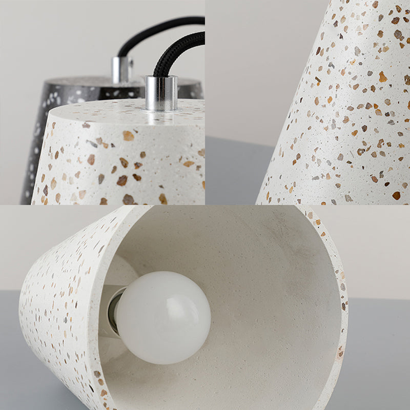 Louise - Sleek Concrete Cone Pendant Lighting Simplicity 1 Light Black/White/Brown Hanging Light