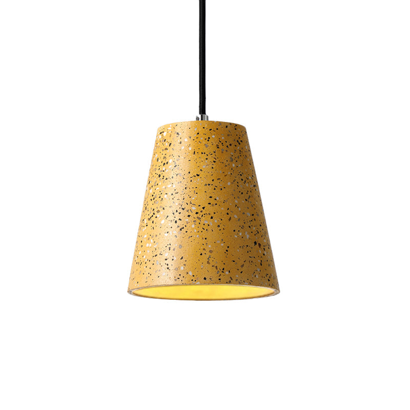 Louise - Sleek Concrete Cone Pendant Lighting Simplicity 1 Light Black/White/Brown Hanging Light