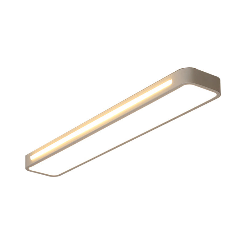 Modern Flush Mount LED Ceiling Light with Acrylic Diffuser - White/Warm Light, 19"/23"/31" Wide