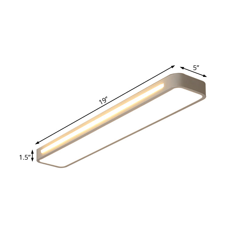 Modern Flush Mount LED Ceiling Light with Acrylic Diffuser - White/Warm Light, 19"/23"/31" Wide