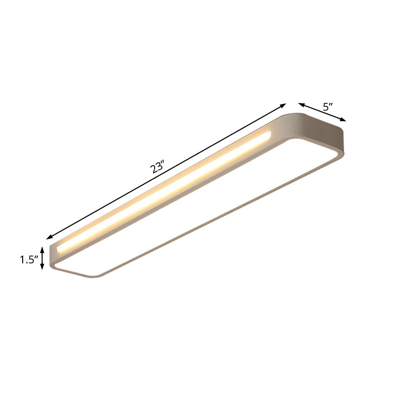 Modern Flush Mount LED Ceiling Light with Acrylic Diffuser - White/Warm Light, 19"/23"/31" Wide