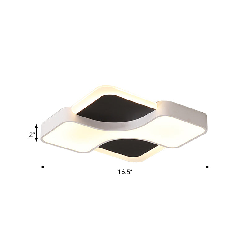 Geometric Metal LED Flush Ceiling Light Fixture in White/Warm Light, 16.5"/19.5"/23.5" Wide