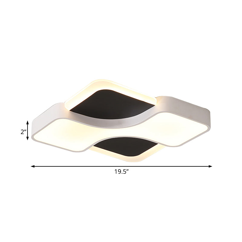 Geometric Metal LED Flush Ceiling Light Fixture in White/Warm Light, 16.5"/19.5"/23.5" Wide