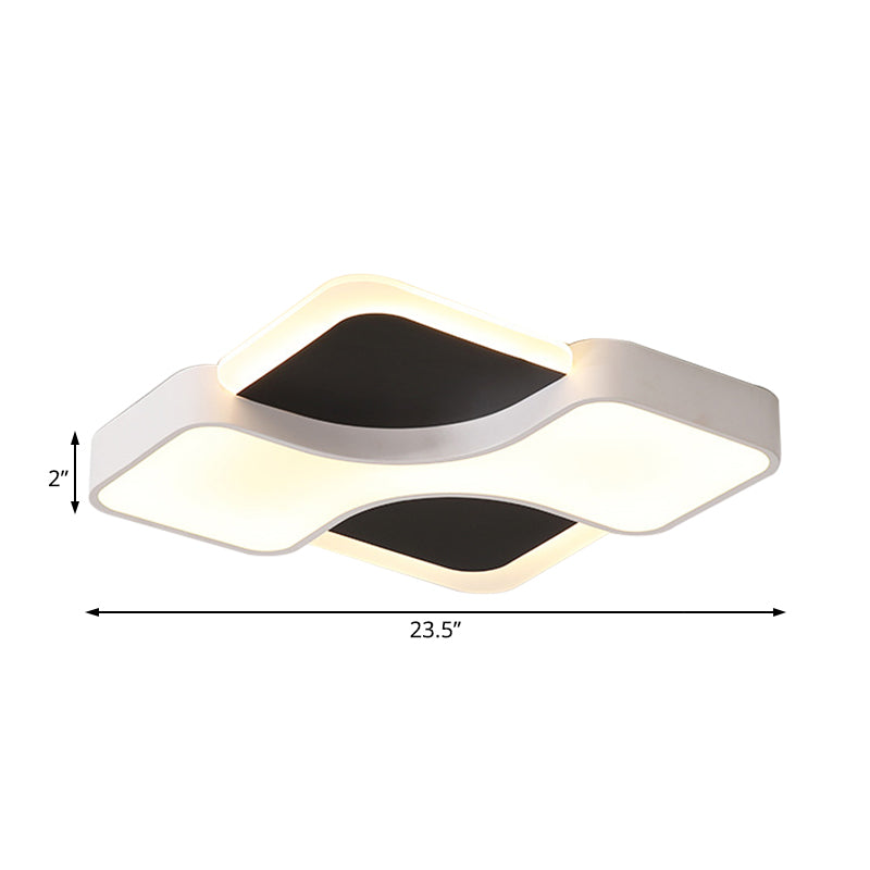 Geometric Metal LED Flush Ceiling Light Fixture in White/Warm Light, 16.5"/19.5"/23.5" Wide
