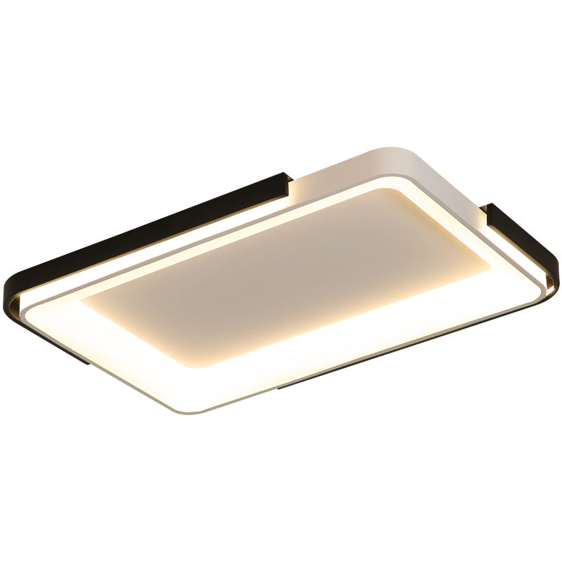 Simple Metal LED Flush Mount Light in White/Warm Light - Rectangular/Square Ceiling Fixture, 18"/35.5" Wide - Ideal for Living Room