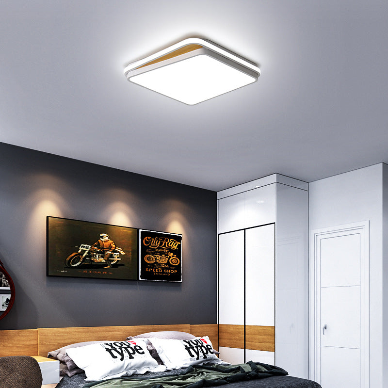 Modern LED Flush Mount Lighting Fixture - Brick Metal Design in White/Black, Available in White or Warm Light, 16.5"/20.5" Wide