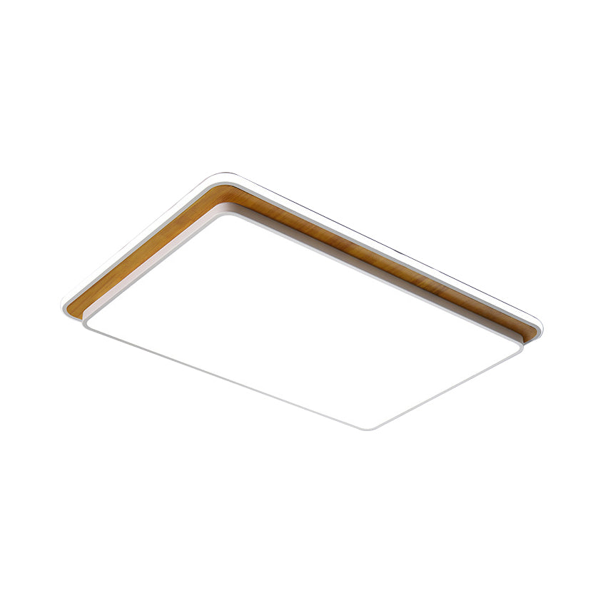 Minimal LED Metal Flush Mount Ceiling Lamp in Black/White - White/Warm Light