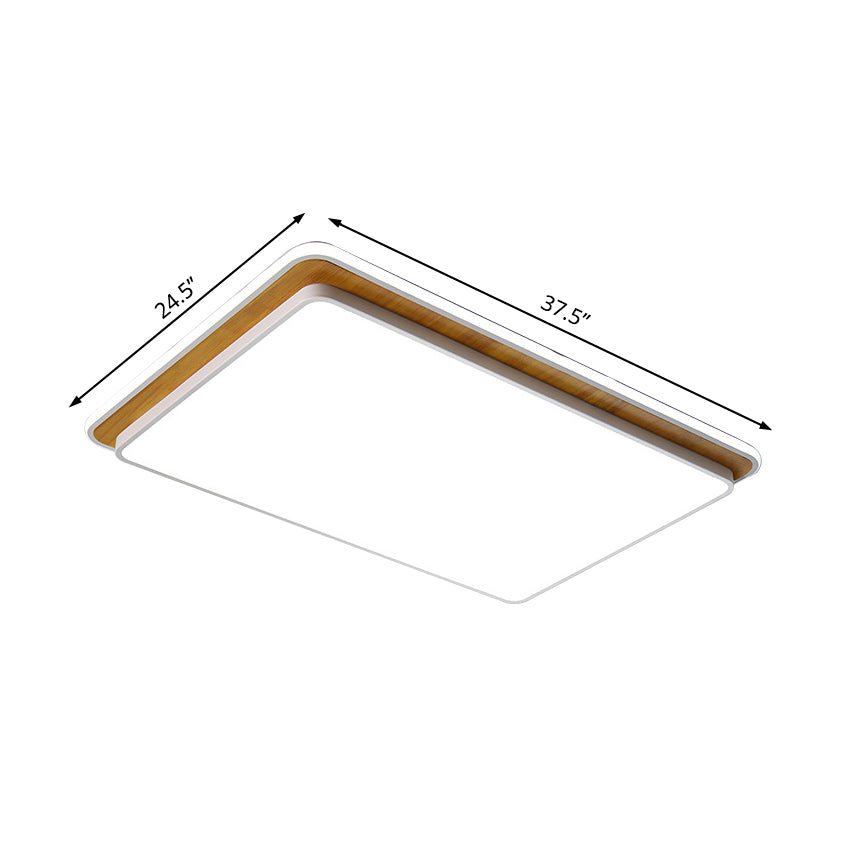 Minimal LED Metal Flush Mount Ceiling Lamp in Black/White - White/Warm Light