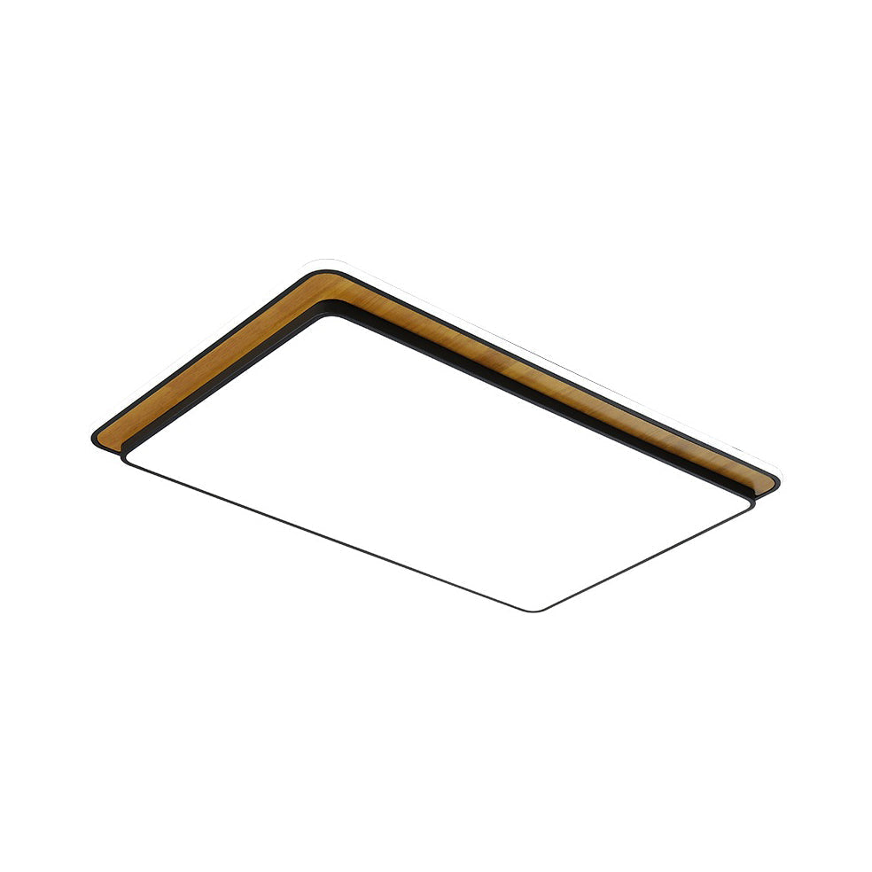 Minimal LED Metal Flush Mount Ceiling Lamp in Black/White - White/Warm Light