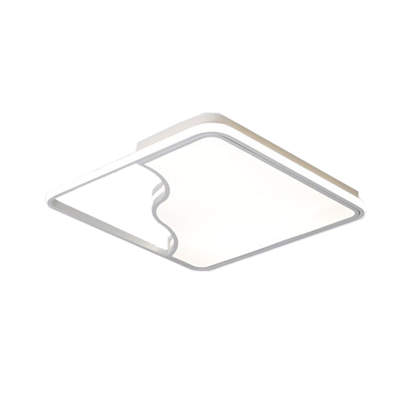 Modern LED Ceiling Light Fixture for Bedroom - Simple Acrylic Design - Black/White - 16"/19.5"/35.5" W - Warm/White