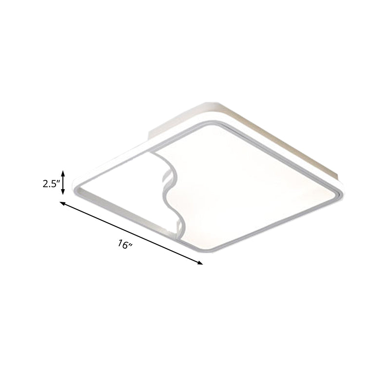 Modern LED Ceiling Light Fixture for Bedroom - Simple Acrylic Design - Black/White - 16"/19.5"/35.5" W - Warm/White