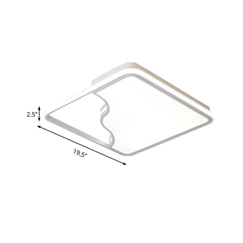 Modern LED Ceiling Light Fixture for Bedroom - Simple Acrylic Design - Black/White - 16"/19.5"/35.5" W - Warm/White