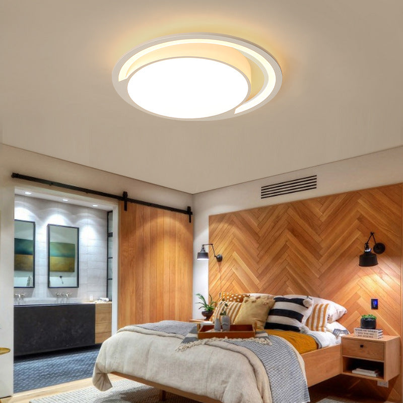 Nordic White Acrylic Round Flush Mount Ceiling Light, LED Flush for Bedroom, Warm/White, 16"/19.5"/23.5" Dia.