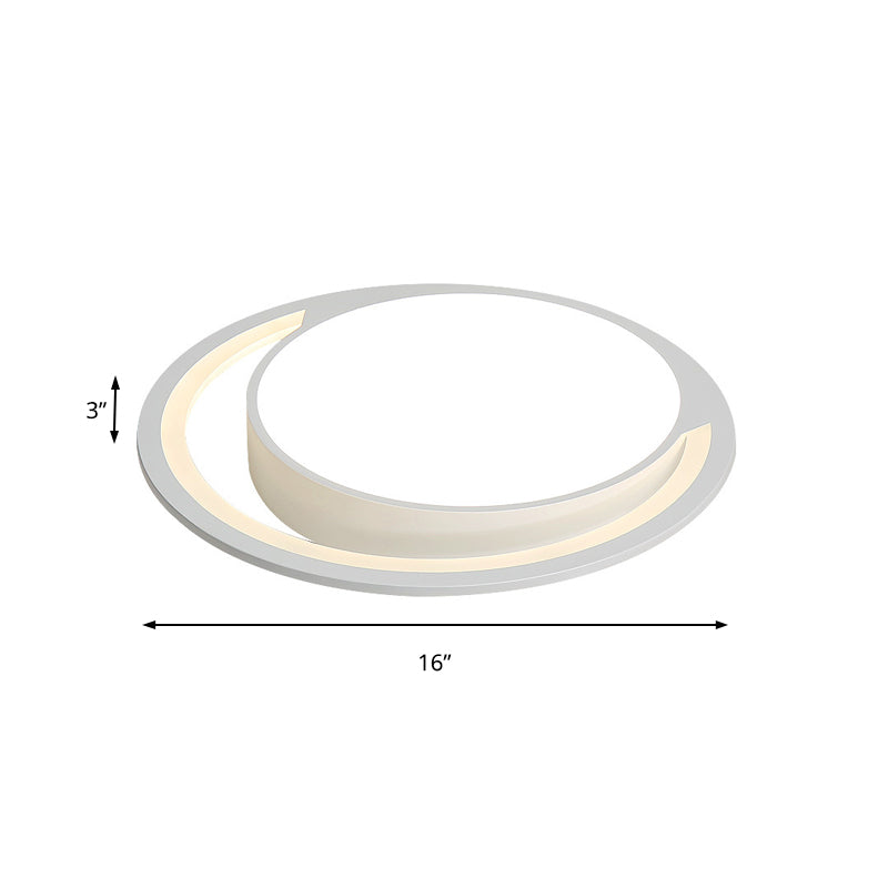 Nordic White Acrylic Round Flush Mount Ceiling Light, LED Flush for Bedroom, Warm/White, 16"/19.5"/23.5" Dia.