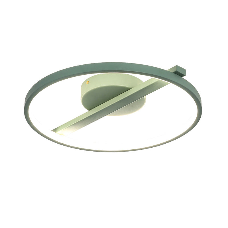 Modern Acrylic Ring Flush Mount Ceiling Light in Black/White/Blue for Living Room - Warm/White Options, 12.5"/16.5"/20.5" Diameter