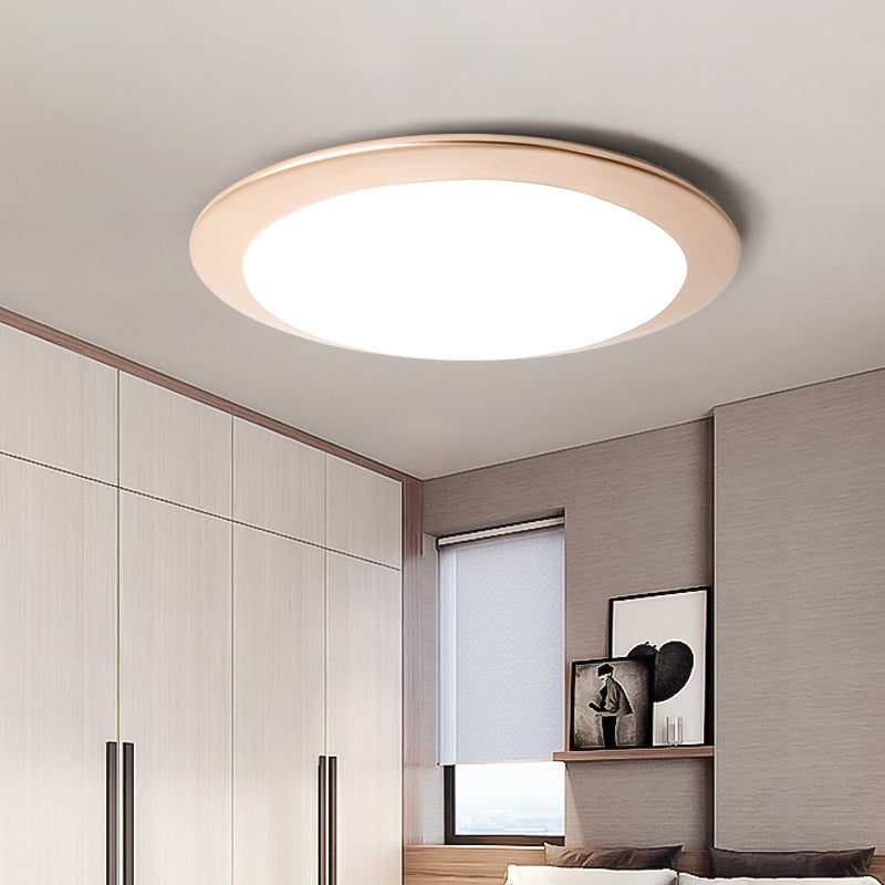 Nordic Acrylic Gold/Silver Flush Ceiling Light with Integrated LED - Bedroom Ceiling Lamp, 16"/20" Dia