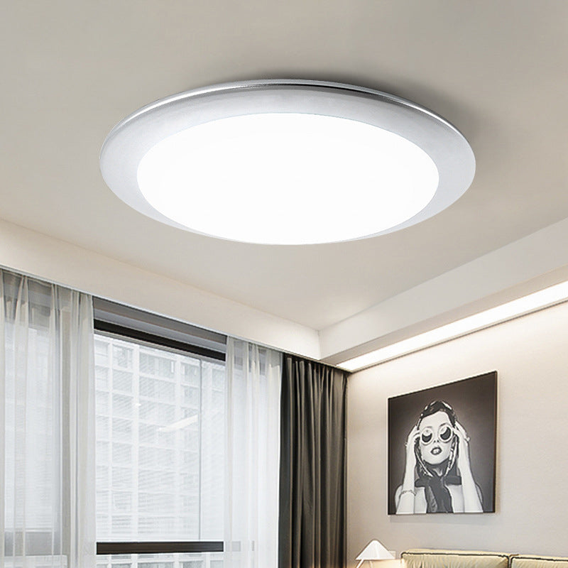 Nordic Acrylic Gold/Silver Flush Ceiling Light with Integrated LED - Bedroom Ceiling Lamp, 16"/20" Dia
