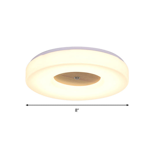Modern Flush Ceiling Light - Wood And Acrylic Construction Led 8/13/15/19 Wide Warm Lighting Ideal