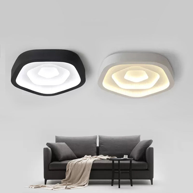 Nordic Style LED Flush Mount Bedroom Ceiling Light with Rose Shade - Perfect for Kids
