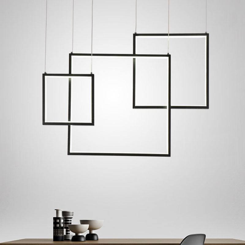 Modern 3/5-Head Acrylic Cluster Pendant Ceiling Light Fixture in Black/White
