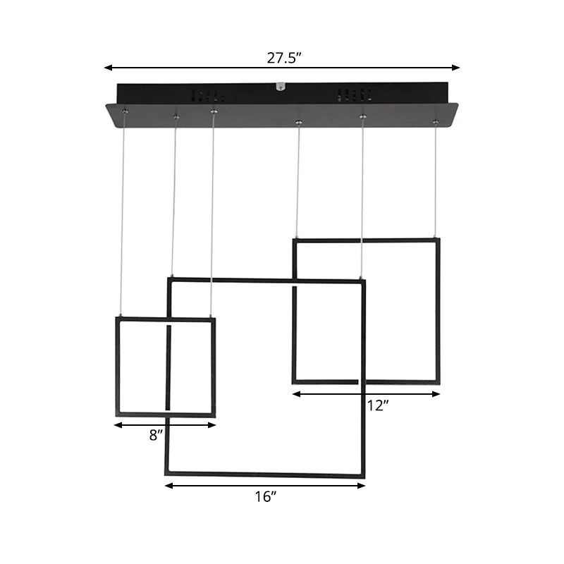 Modern 3/5-Head Acrylic Cluster Pendant Ceiling Light Fixture in Black/White