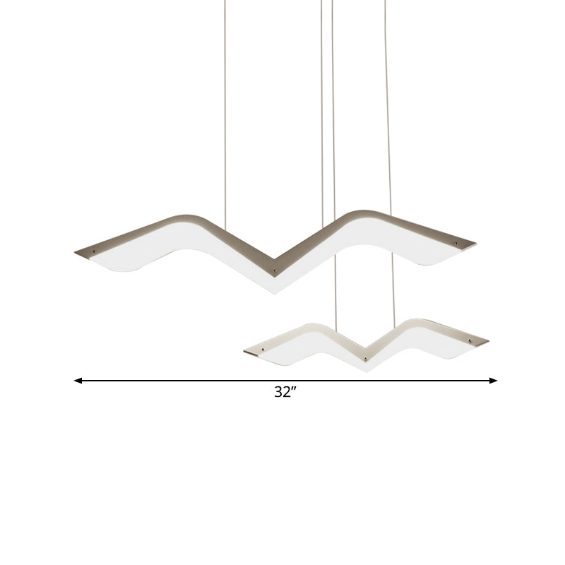 Seagull Multi Light Pendant LED Hanging Lamp in Elegant White Acrylic Shade - Choose from 2, 3, 4 or 5 Lights