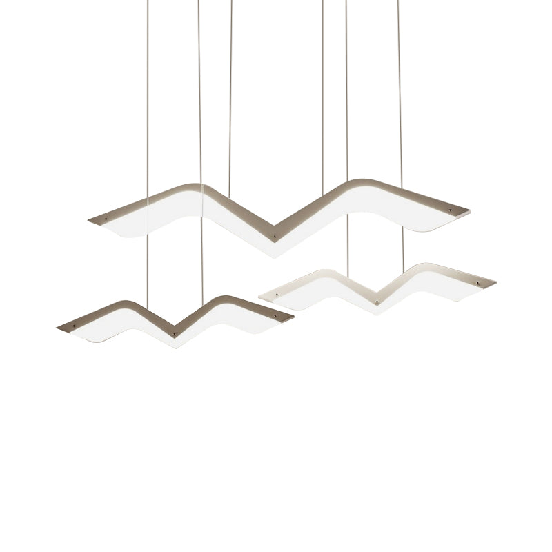 Seagull Multi Light Pendant LED Hanging Lamp in Elegant White Acrylic Shade - Choose from 2, 3, 4 or 5 Lights