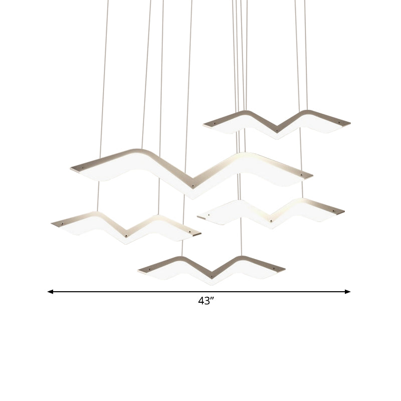 Seagull Multi Light Pendant LED Hanging Lamp in Elegant White Acrylic Shade - Choose from 2, 3, 4 or 5 Lights
