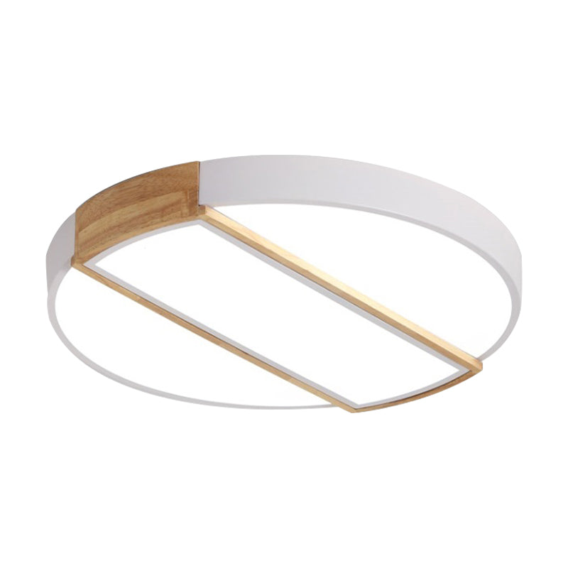Nordic Circle LED Flush Mount Light - Acrylic Diffuser - 12"/16"/19.5" Width - LED Ceiling Lamp in Green/Grey/Pink/White for Baby Room