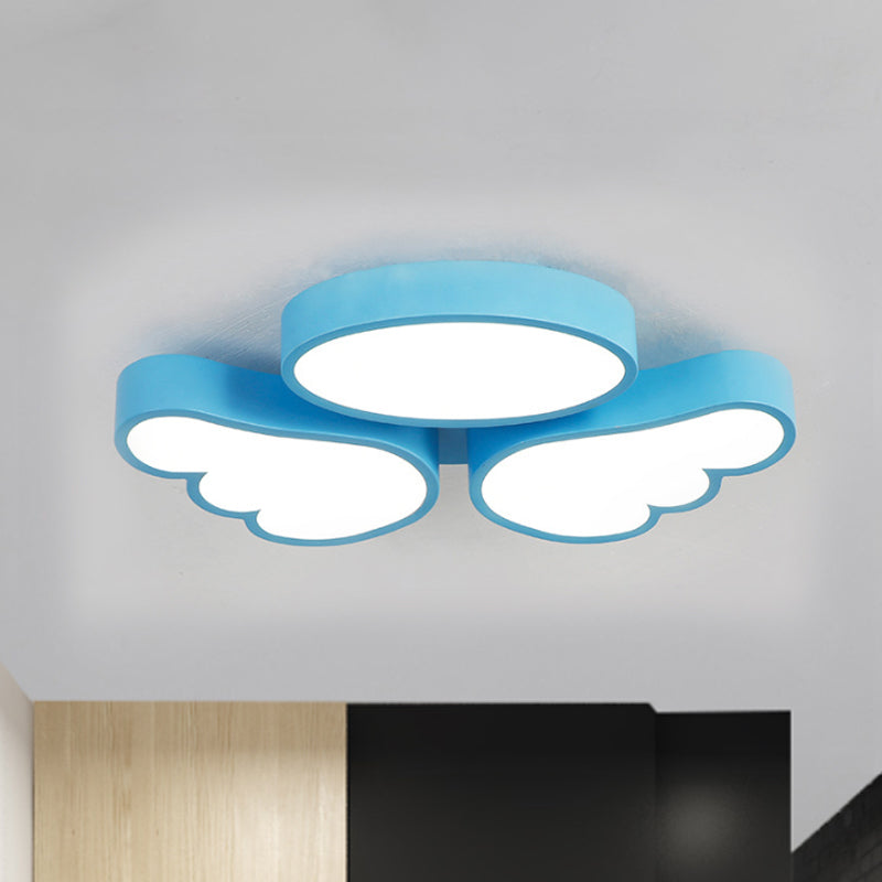 Round Wing Flush Ceiling Light - Cartoon Acrylic LED Flushmount Lighting - Bedroom Decor