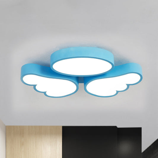 Round Wing Flush Ceiling Light - Cartoon Acrylic LED Flushmount Lighting - Bedroom Decor