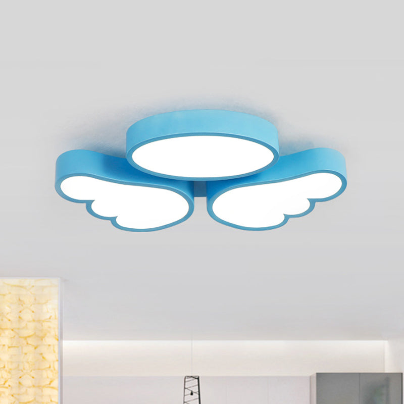 Round Wing Flush Ceiling Light - Cartoon Acrylic LED Flushmount Lighting - Bedroom Decor